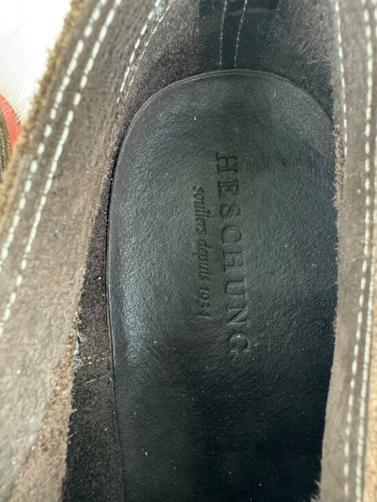 Heschung 1934 Veritable Cousu Suede Oxford Shoes Brown Red Sole US 11.5 main image 5